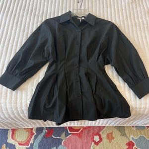 Black pinch waist top